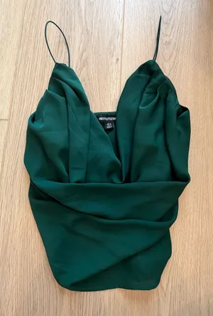 Pretty Little Thing Deep Emerald Satin Cowl Neck Cami thumbnail 1
