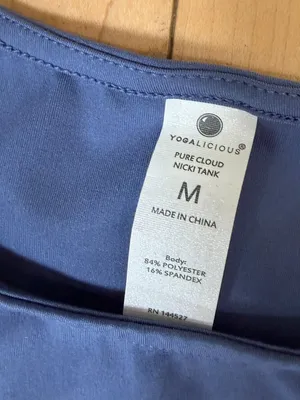 Yogalicious High Neck Crop Top Athleisure Athletic Top Steel Blue Size Medium thumbnail 2