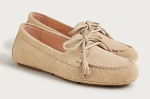 J.‎ Crew Light Khaki Suede Driving Loafers Size 5 thumbnail 1