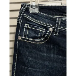 Silver Jeans NATSUKI Flap Bootcut Dark Wash‎ Low Rise EmbroideryGems Size 29x31 thumbnail 4