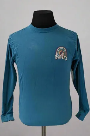 Buc-ee's Long Sleeve Tee‎ Women’s Sz Large Teal Love Flowers Rainbow Travel thumbnail 1