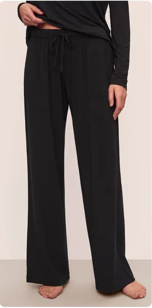 Eberjey Womens Gisele Tencel Modal Everyday Straight Leg‎ Lounge Pants Black L thumbnail 1