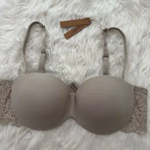 Skims Fits Everybody Lace Lightly Lined Balconette Bra Stone Size 42B thumbnail 4