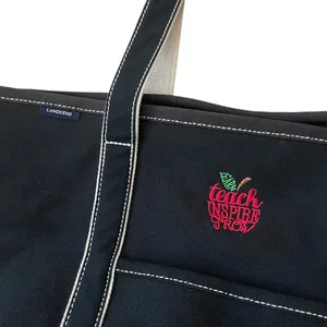 Land's End Boat Tote Bag Canvas Classic Heavy Duty Huge XL Extra Large Teacher thumbnail 2