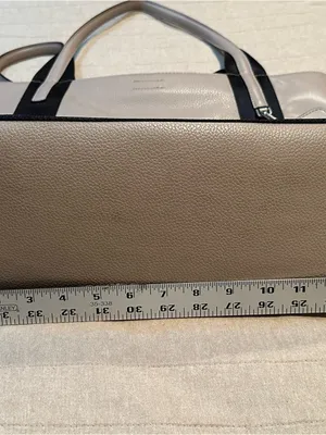 Calvin Klein Cream and Black Colorblock Tote with Accessory Pouch thumbnail 8