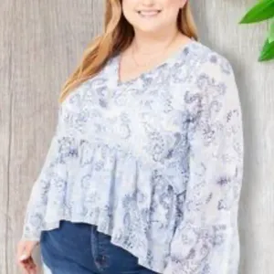 Arula Altard State Womens Paisley Blue Blouse “X” Xl thumbnail 1