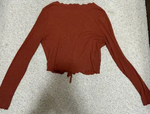 Altar'd State burnt orange crop top thumbnail 3