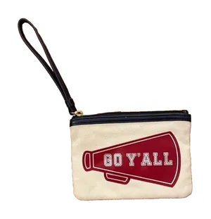 Draper James Red White Go Y'all Cotton Wristlet bag 5x6 Inches thumbnail 1