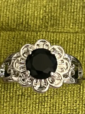 Elegant/Vintage Design Titanium Steel Faux Black Onyx Ring Size 9 NWT thumbnail 3