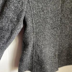 LL Bean Grey Herringbone Tweed Wool Silk Blazer Riding Jacket Heritage Classic thumbnail 9