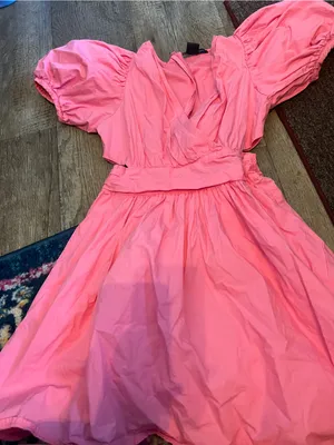French Connection Rhodes Poplin Vneck Mini Dress Morning Glory Pink Sz 2 thumbnail 15