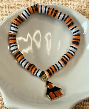 Halloween Haunted House Charm Bracelet Orange thumbnail 1