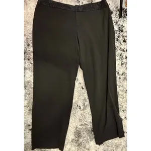 Nine West Womens XL Black Lace Trim Waistband Dress Pants Straight Leg‎ Trousers thumbnail 5