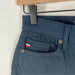 Tommy Hilfiger Lafayette Navy‎ Blue Stretch High Rise Flare Pants NWT Size 2 thumbnail 4