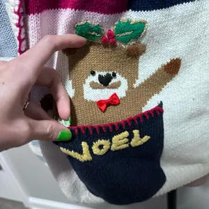Crystal Kobe Ugly Christmas Sweater Cardigan Presents Sleigh Snowflake Noel thumbnail 6