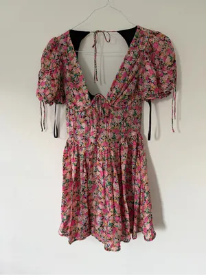 For Love and Lemons Paulina Mini Dress in Pink Floral Size XS Bustier Style thumbnail 3