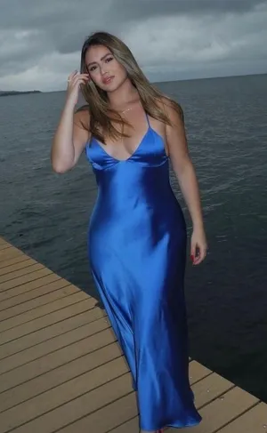Zara maxi long satin slip blue strappy royal bodycon gown dress evening wedding thumbnail 3