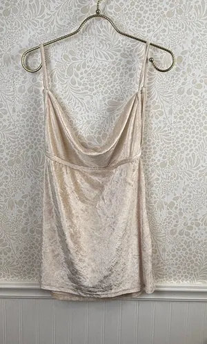 Free People Intimately Champagne All Night Velvet Tunic Tank - Size - Large thumbnail 1
