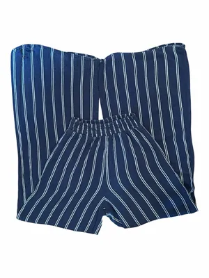 Forever 21 Navy Striped Wide-Leg Pants thumbnail 5
