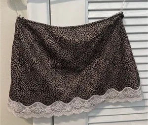 PacSun LA Hearts Mini Skirt Leopard and Pink Lace thumbnail 2