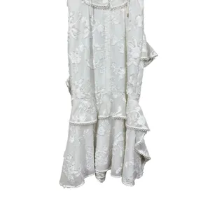 KEEPSAKE The Label White Floral Embroidered Ruffle Midi Dress Bridal Romantic thumbnail 8