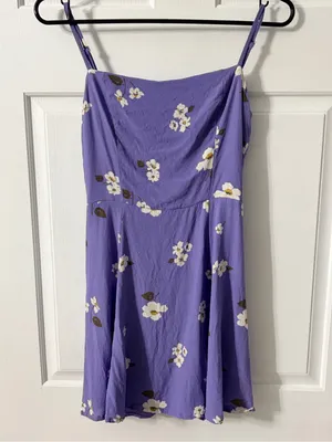 Reformation Lavender Floral Spaghetti-Strap Dress thumbnail 2