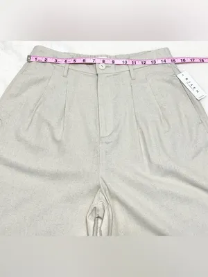 Risen Jeans Linen Blend Wide-Leg Pleated Trouser Pants Size Medium thumbnail 7