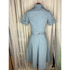 Skirt set swing skirt button up top Gray thumbnail 4
