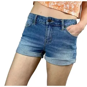 BDG Blue Denim Shortie Medium Wash‎ Cut Off Low Rise Denim Shorts Size 26 thumbnail 2