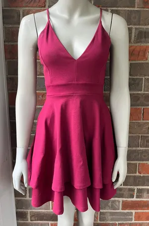 Windsor Deep Red Homecoming Dress thumbnail 1