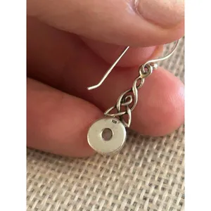 Lot a620 925 sterling silver earrings 1 1/4 inch long thumbnail 4
