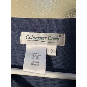 Coldwater Creek Women's Size Small Boatneck Sweater 3/4 Sleeve Blue Gray Silk thumbnail 8