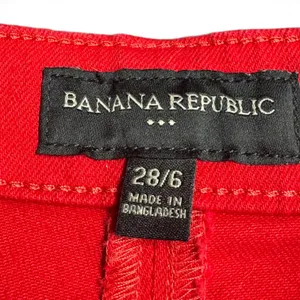 Banana Republic High Waist Cuffed 3.5 inch Sailor Shorts Red Sunset 28/6 thumbnail 4