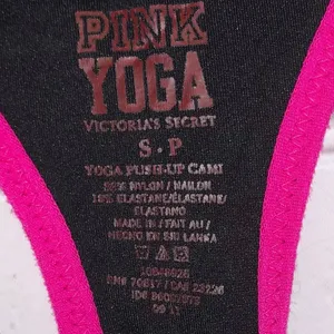 Victoria's Secret PINK Black Racerback‎ Tank Top with Pink Trim Push Up Cami thumbnail 4