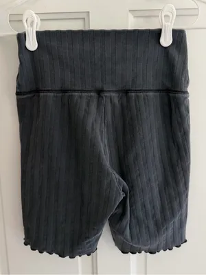 OFFLINE by Aerie OG Original Ribbed High Rise Bike Shorts Gray Medium thumbnail 2