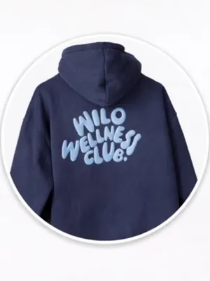 WILO Wellness Club Navy Hoodie with Light Blue Back Graphic thumbnail 2