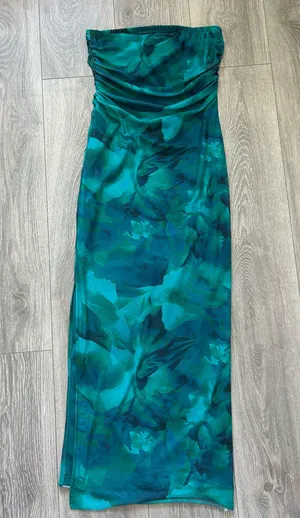 Mesh Strapless Maxi Dress Slit Side Bodycon Long Dress Size Small thumbnail 8
