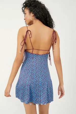 Free People Kai Print Tie Strap Mini Dress thumbnail 2