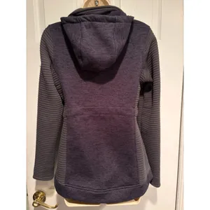 The North Face Womens XS Gray Moto Ribbed Full Zip Jacket Fleece Hoodie thumbnail 2