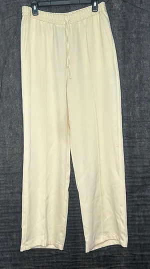 ZARA Cream Pull-On Pants Elastic Waist Women’s Size L New With Tags(A249)&✨ thumbnail 1