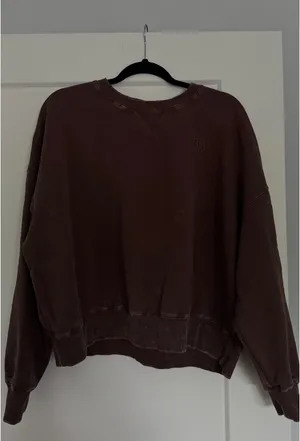 Washed Brown Relaxed Boxy Crewneck thumbnail 3