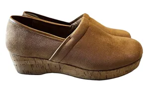 Corkys Footwear Women's All Day Faux Velvet Clogs Camel Cork Platform Size 10M thumbnail 1
