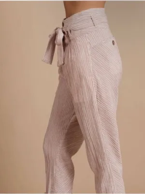 Free People Rumors Yarn Dye Harem Pants Textured High Waisted: Size 8 thumbnail 3