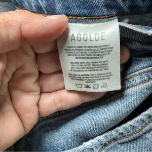 AGOLDE Nico High Rise Slim Jeans Womens 28 Blue Button-Fly Denim Distressed thumbnail 6