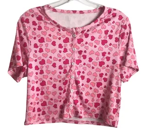SheIn All Over Heart Crop Top thumbnail 4