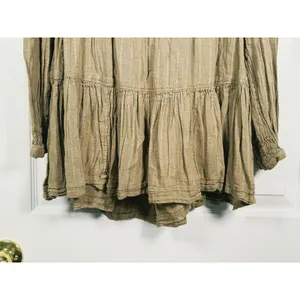 American Eagle Womens Tiered Peasant Top XS Olive Green Boho Granola Earthy Fall thumbnail 7