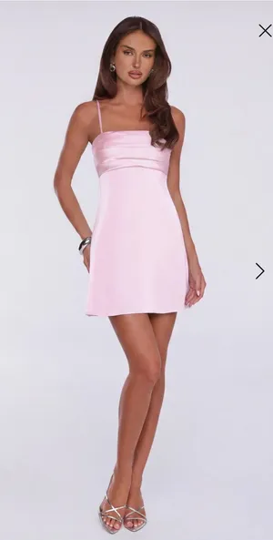 Made For Moments Satin Mini Dress Pink thumbnail 1