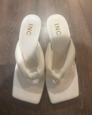 Macy's Open Toe White Pumps Mules thumbnail 5