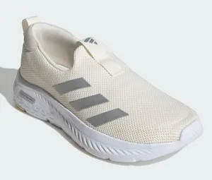NWT Adidas Cloudfoam Move Lounger Shoes Slip On Off White / Silver Metallic thumbnail 1
