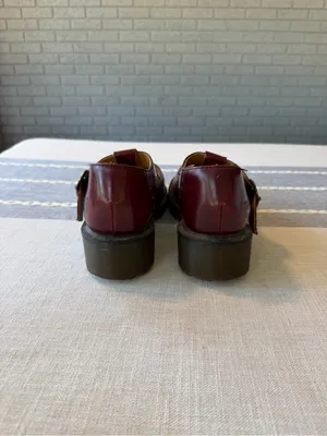 RARE Vintage Dr. Martens 8306 Cherry Red Oxblood T-Strap Made in England Size 9 thumbnail 7